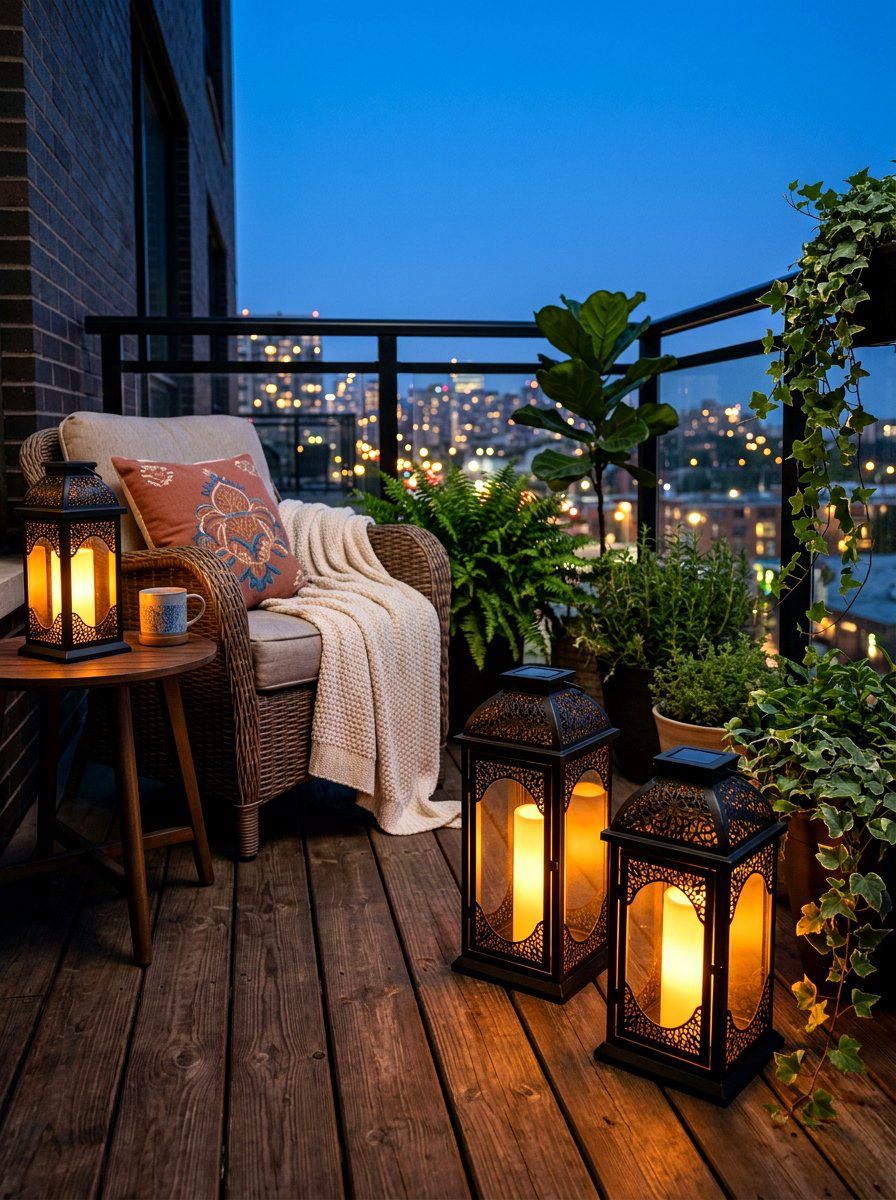 Apartment Balcony Solar Lanterns - 30 apartment balcony ideas