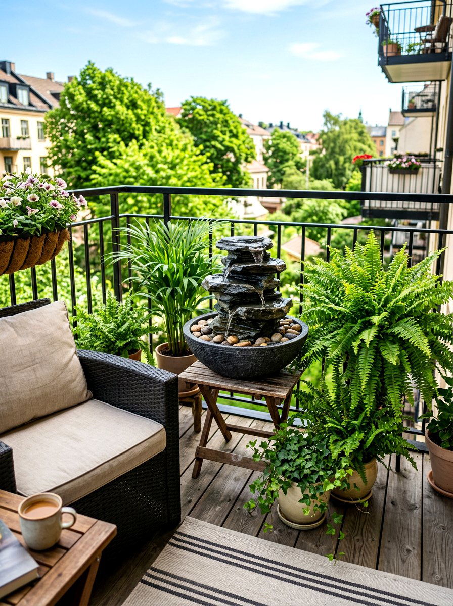 Apartment Balcony Water Fountain - 30 apartment balcony ideas