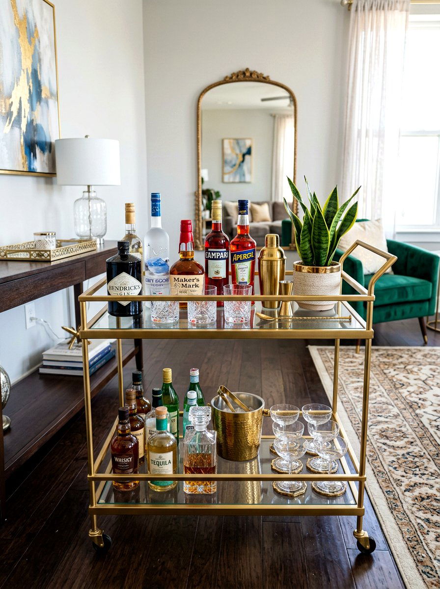 Apartment Bar Cart - 30 collected apartment decor ideas