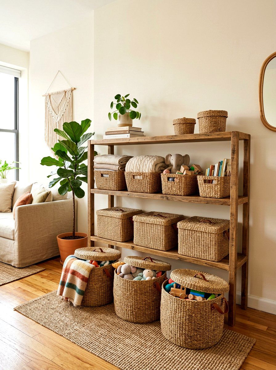 Apartment Basket Storage - 30 apartment decor ideas