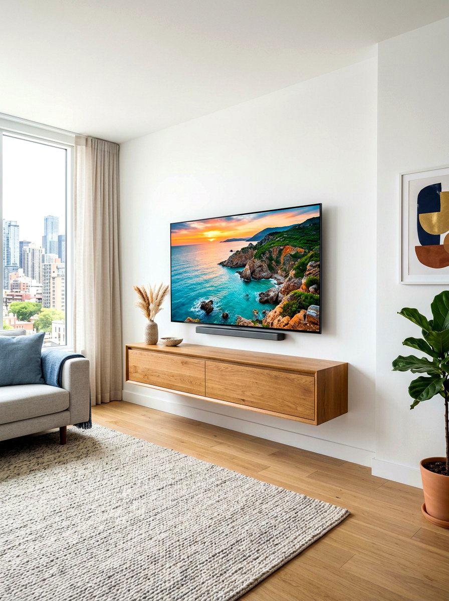 Apartment Floating TV - 30 apartment decor ideas