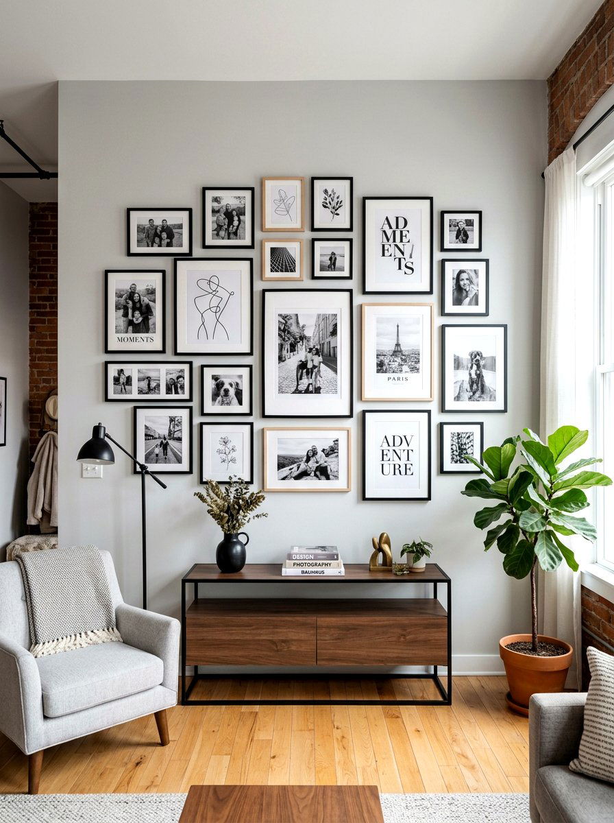 Apartment Gallery Wall - 30 apartment decor ideas
