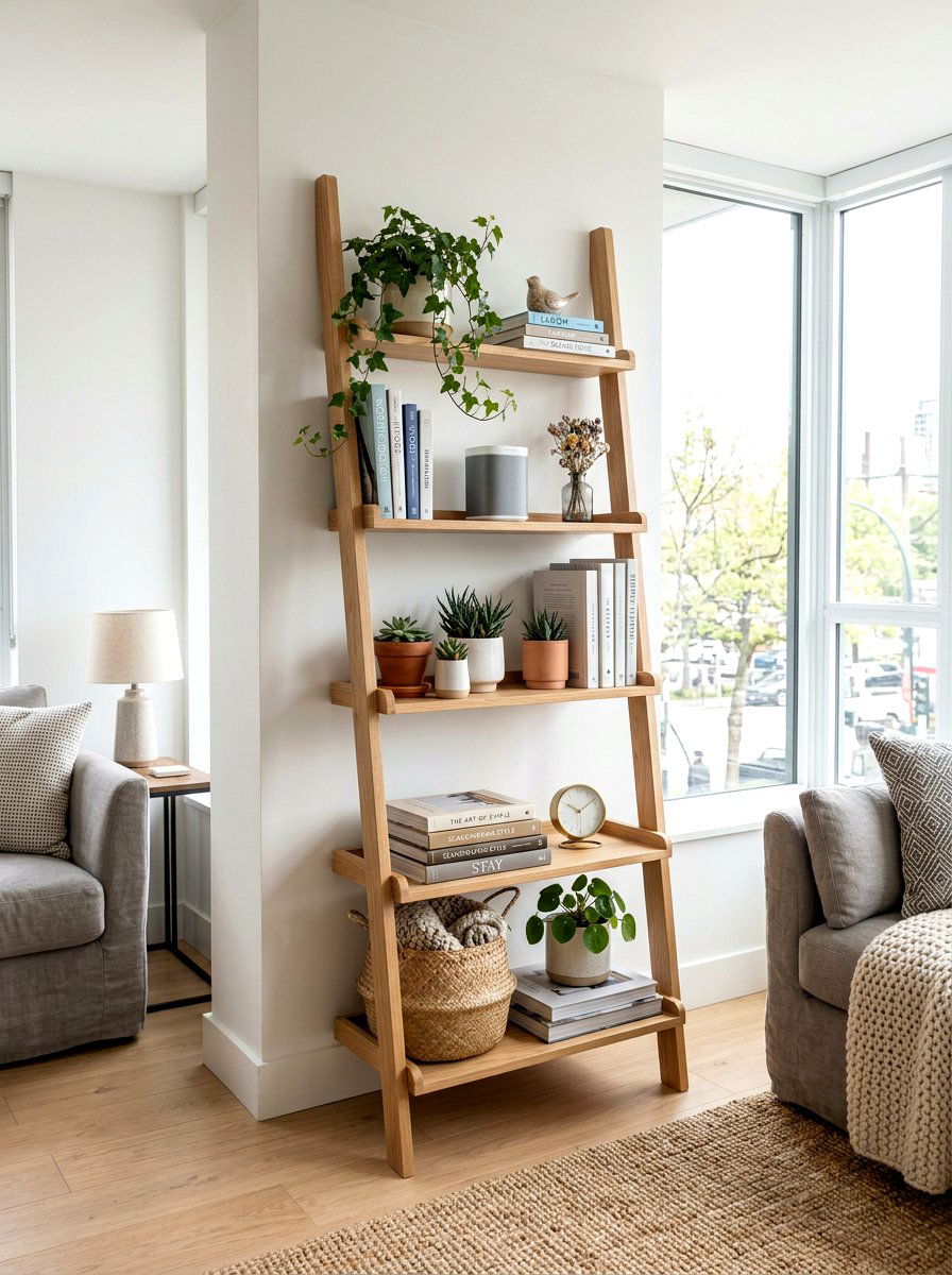 Apartment Ladder Shelf - 30 flexible apartment furniture ideas