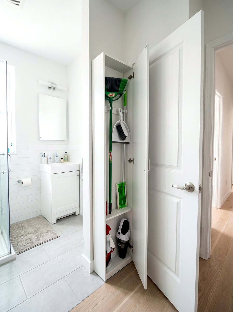 Apartment Size Slim Broom Cabinet - 30 tall broom cabinet ideas