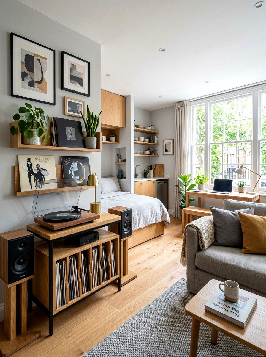 Apartment Size Turntable Table - 30 record player corner ideas