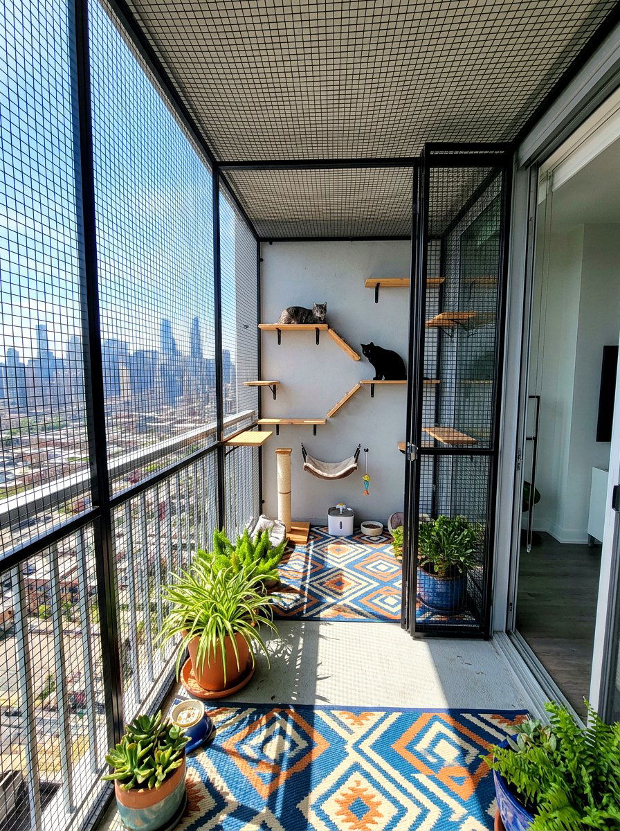 Apartment balcony catio - 30 pet nook apartment ideas