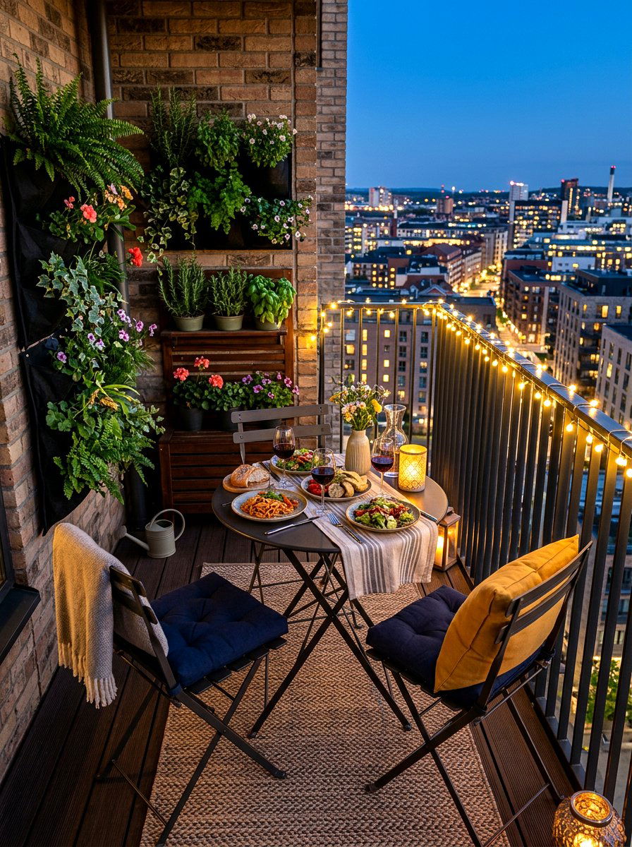 Apartment balcony dinner setup - 30 romantic dinner party ideas at home