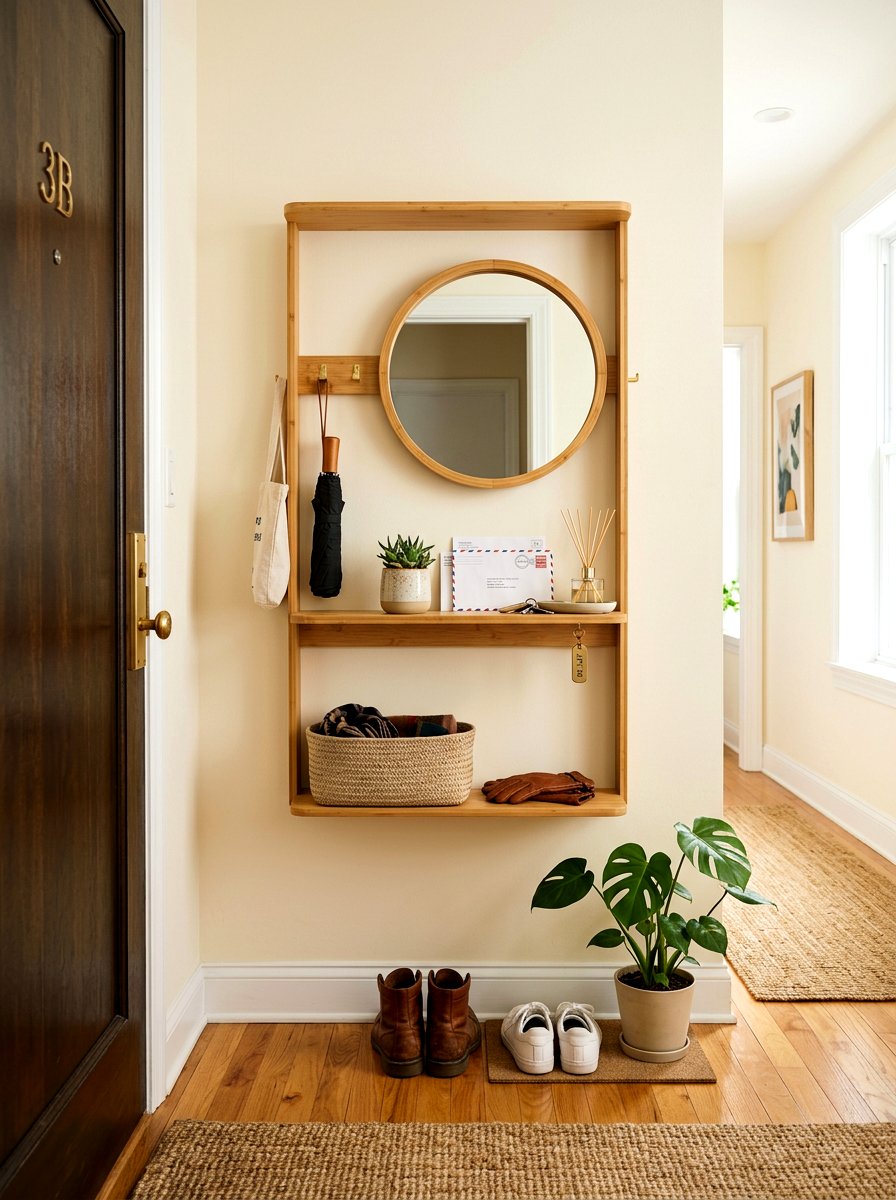 Apartment entry shelf - 30 drop zone shelf ideas