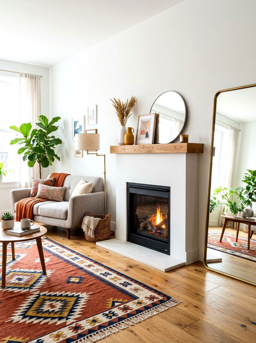 Apartment living room fireplace wall - 30 off center fireplace ideas