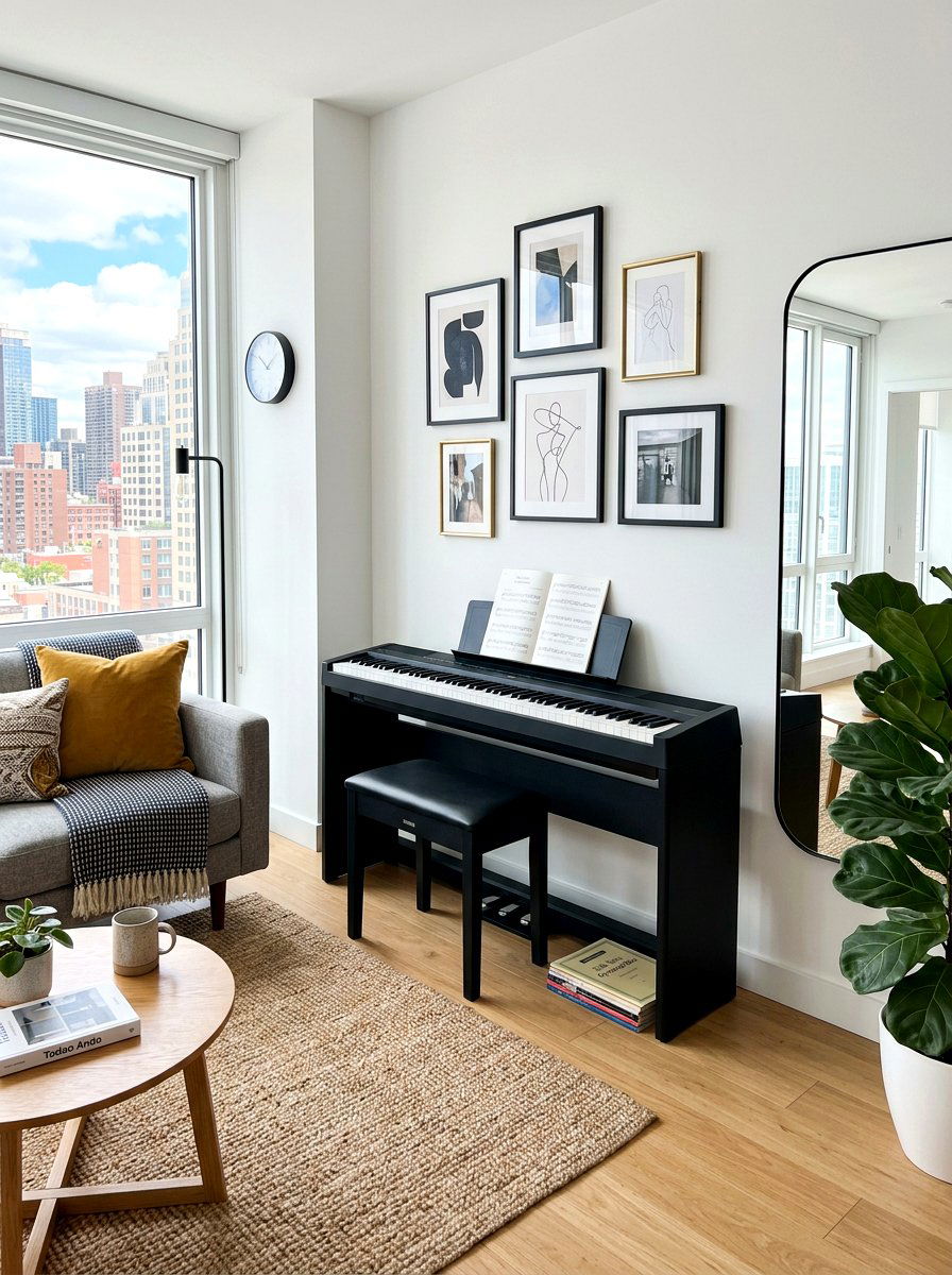 Apartment living room piano - 30 piano living room ideas
