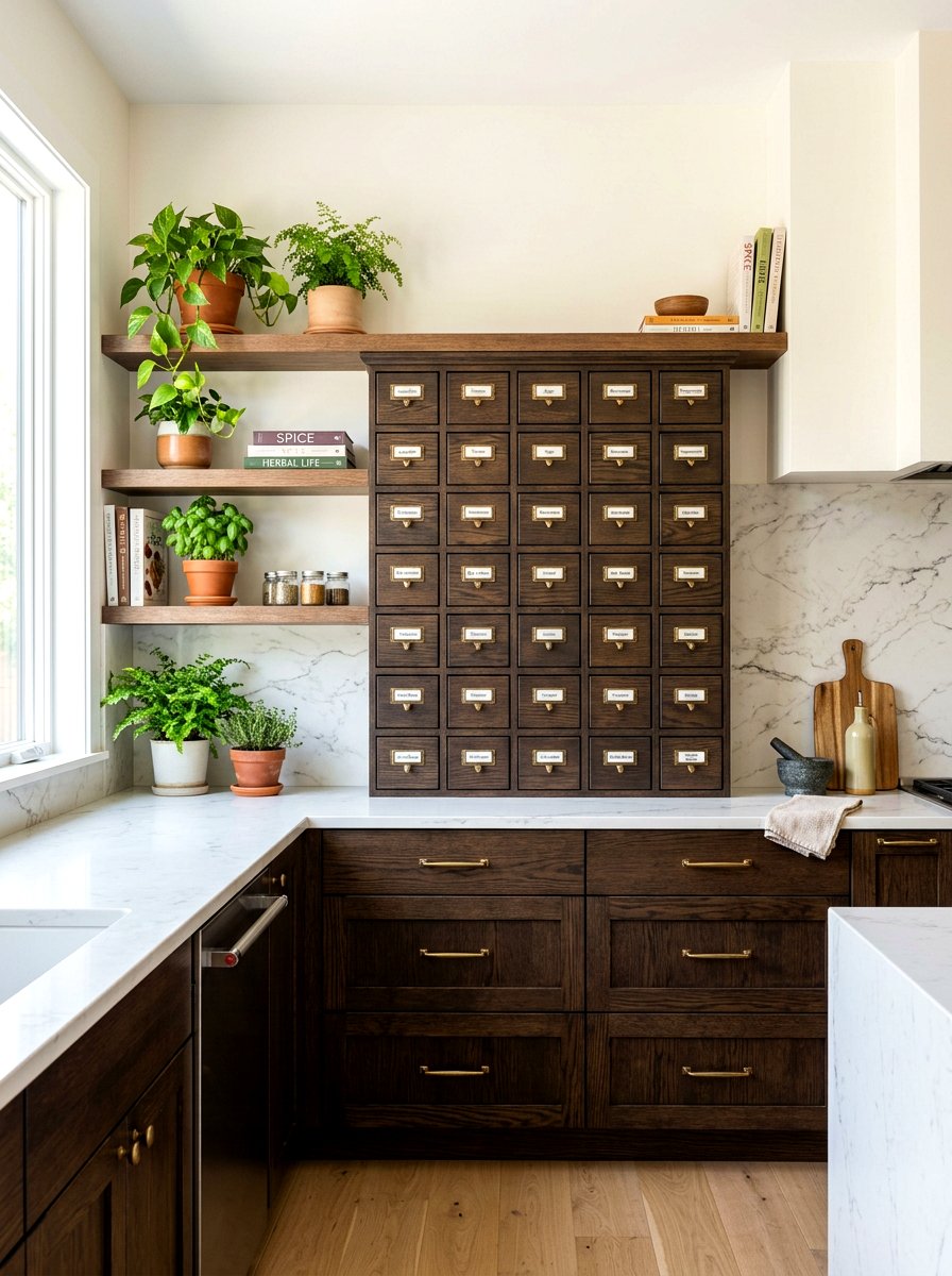 Apothecary Cabinet Storage - 30 furniture style kitchen ideas