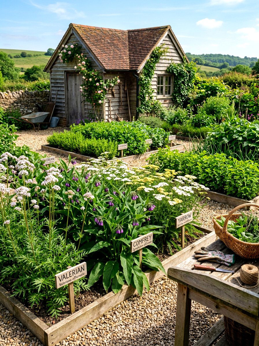 Apothecary Herb Bed - 30 medicinal herb garden ideas