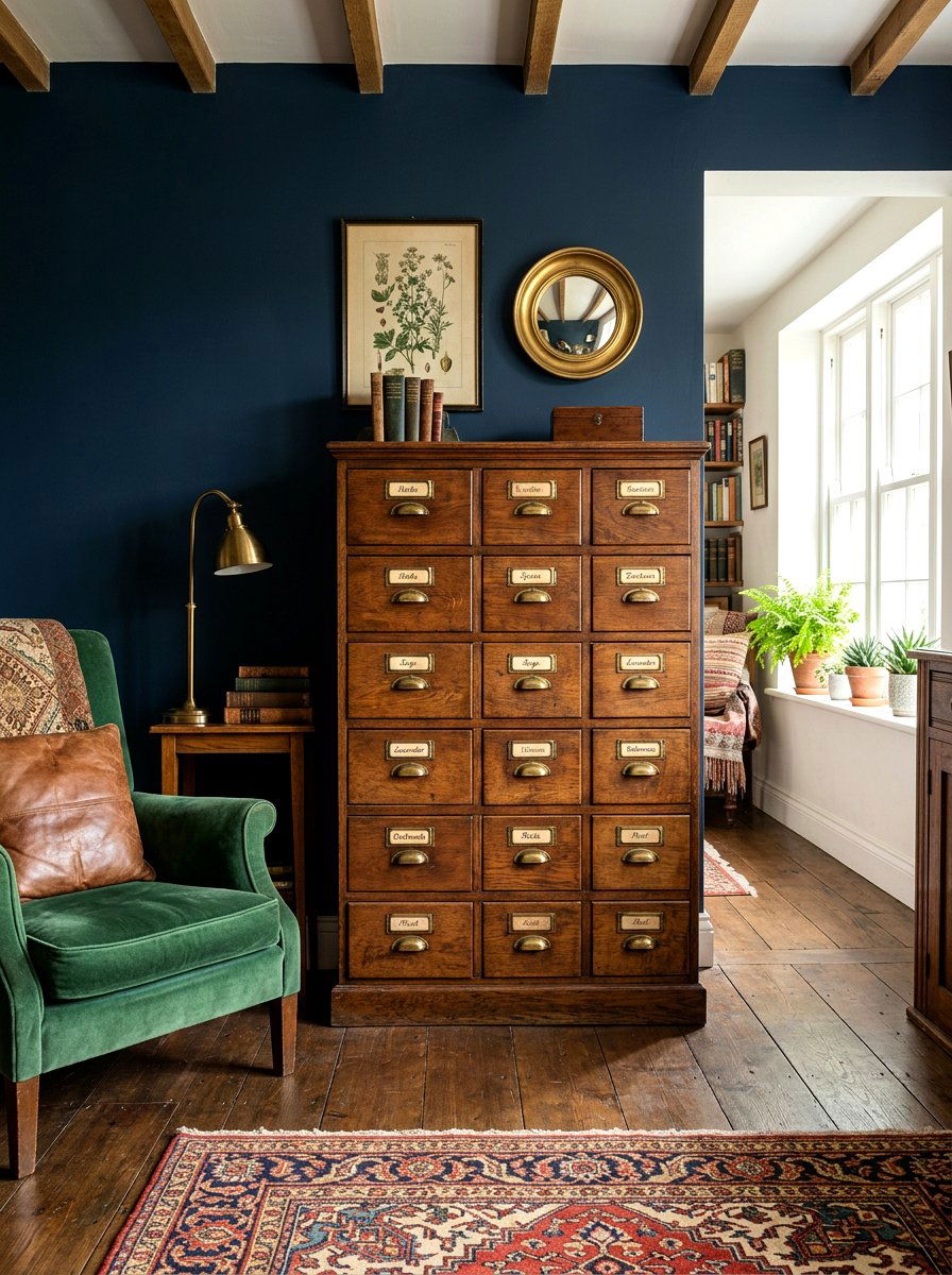 Apothecary chest - 30 family friendly living room storage ideas