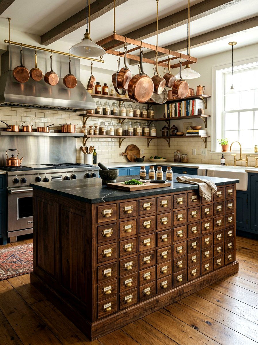 Apothecary style dresser kitchen island - 30 dresser as kitchen island ideas
