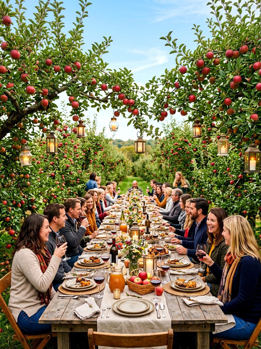 Apple Orchard Dining - 30 backyard candlelight dinner ideas