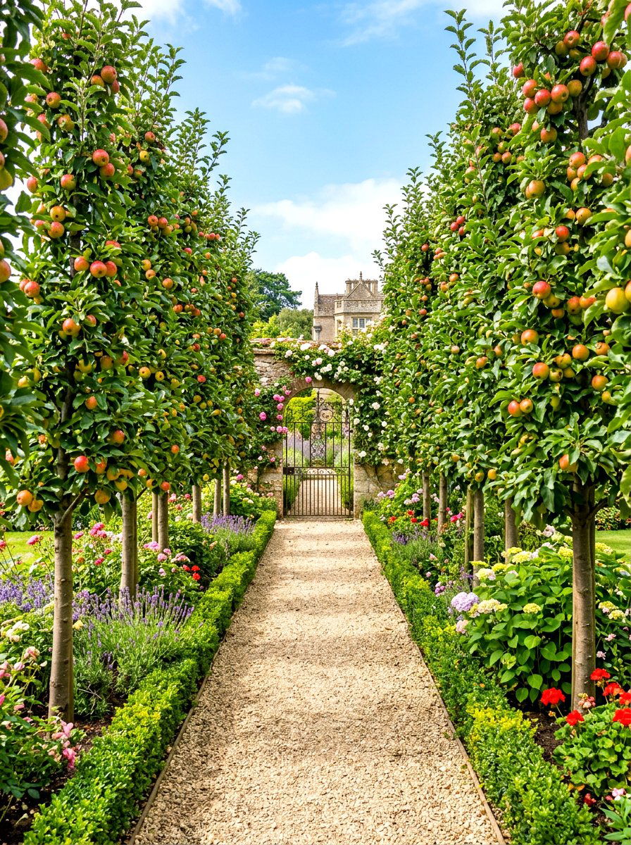 Apple Tree Walkway - 30 edible entertaining backyard ideas