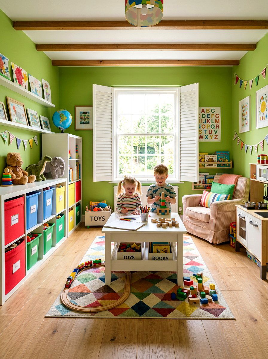 Apple green play room - 30 spring color drench ideas