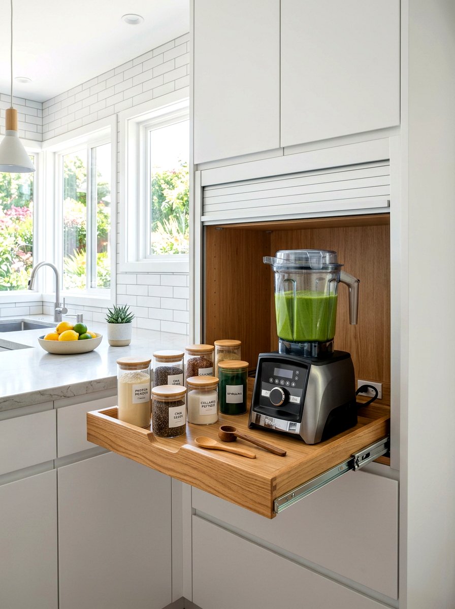 Appliance Garage - 30 smoothie station kitchen ideas