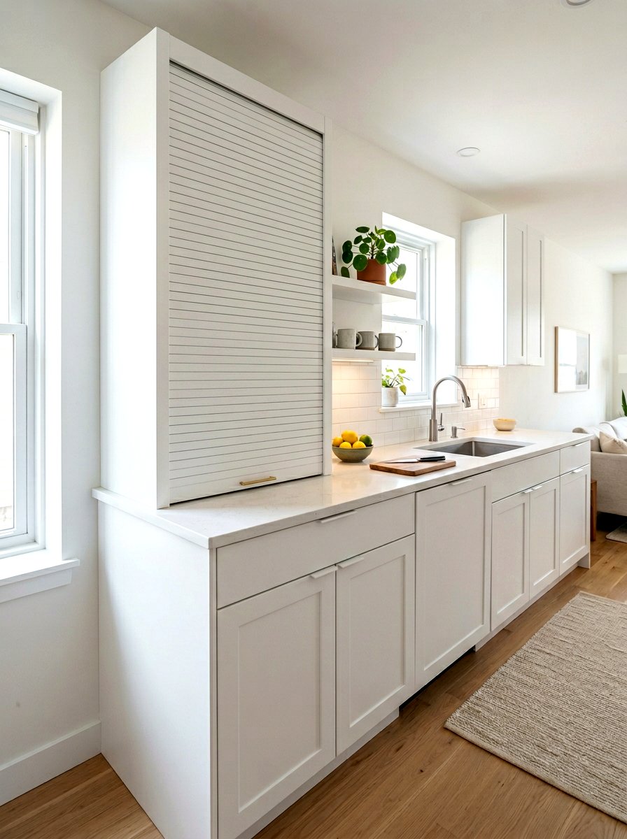 Appliance Garage Cabinet - 30 tiny apartment kitchen ideas