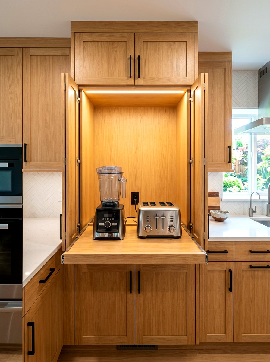 Appliance Garage Workspace - 30 second prep space kitchen ideas