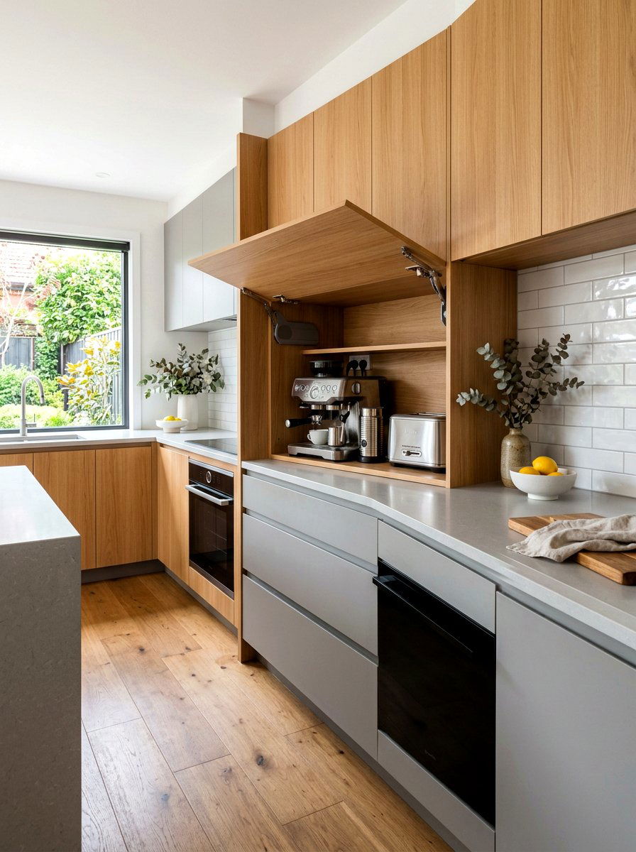 Appliance Garage - 30 cabinet appliance storage ideas