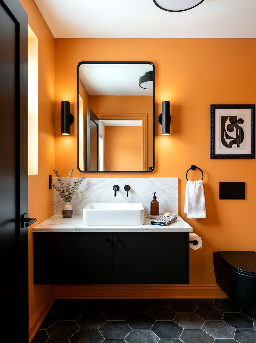 Apricot And Black Powder Room - 30 apricot powder room ideas