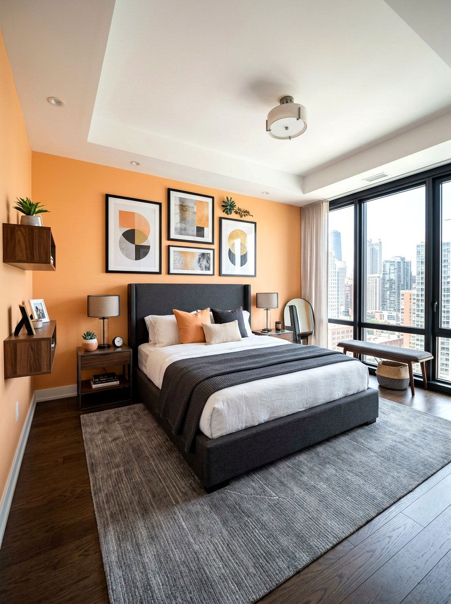 Apricot And Charcoal Bedroom - 30 apricot bedroom ideas