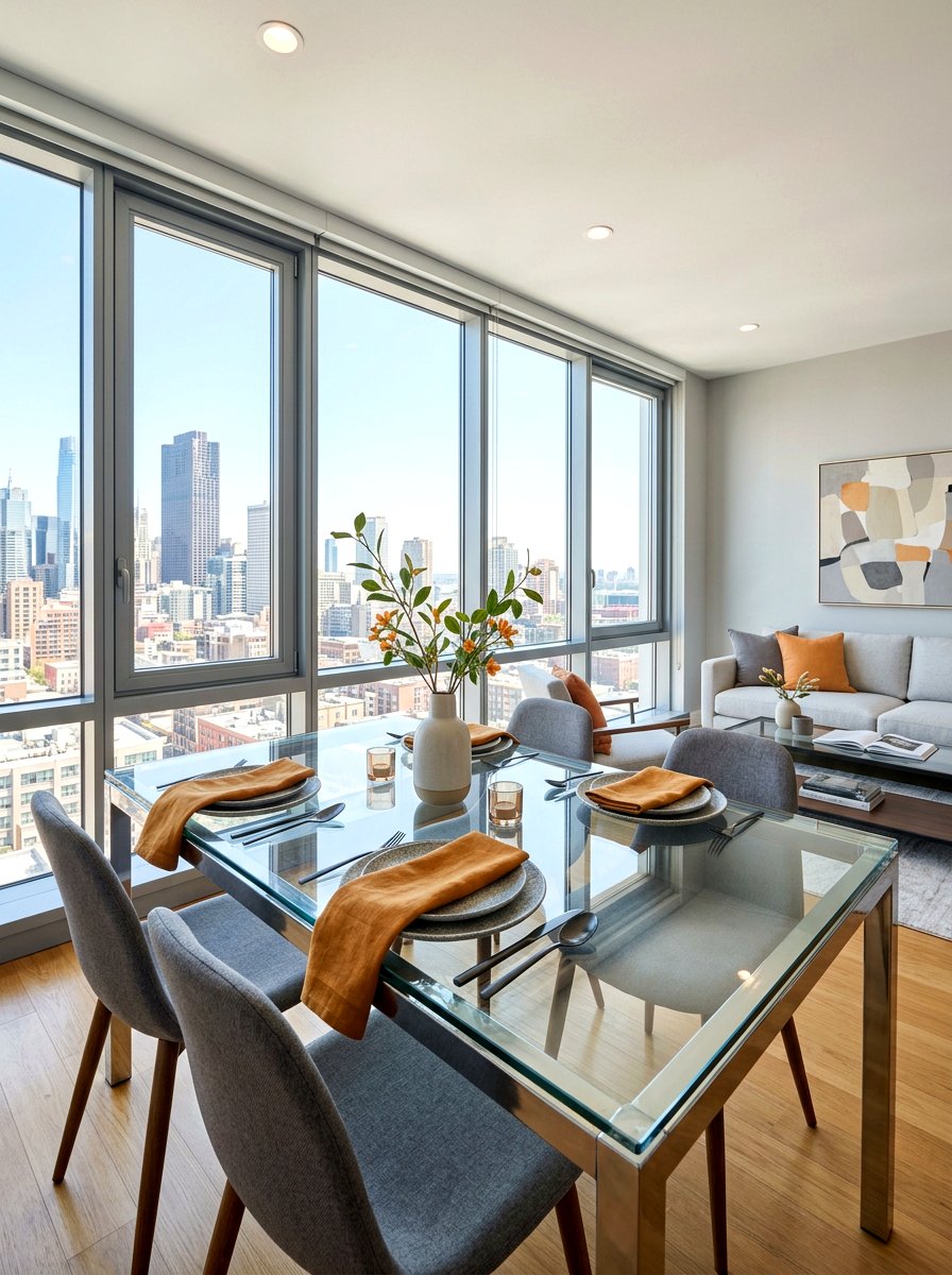 Apricot And Grey Modern Setting - 30 apricot table decor ideas