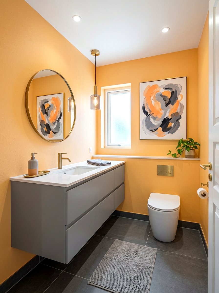 Apricot And Grey Powder Room - 30 apricot powder room ideas