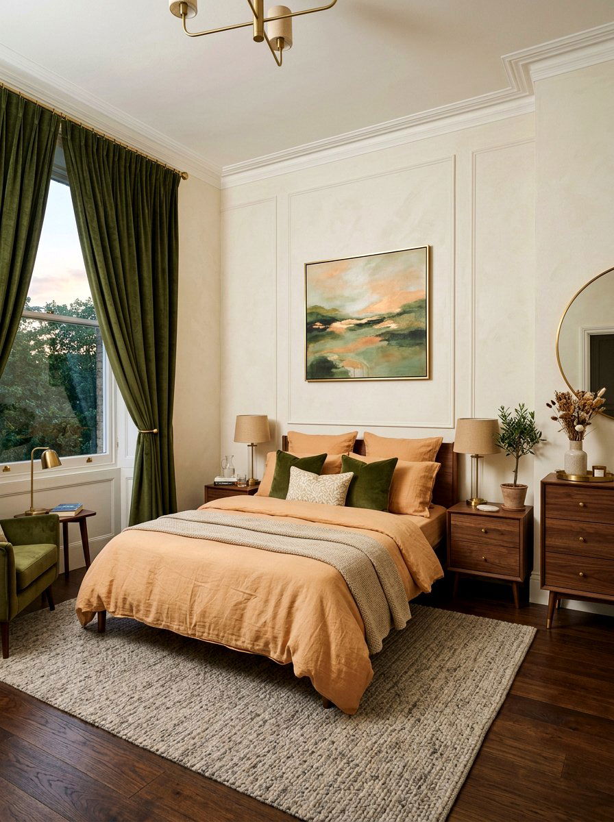 Apricot And Olive Green Bedroom - 30 apricot bedroom ideas