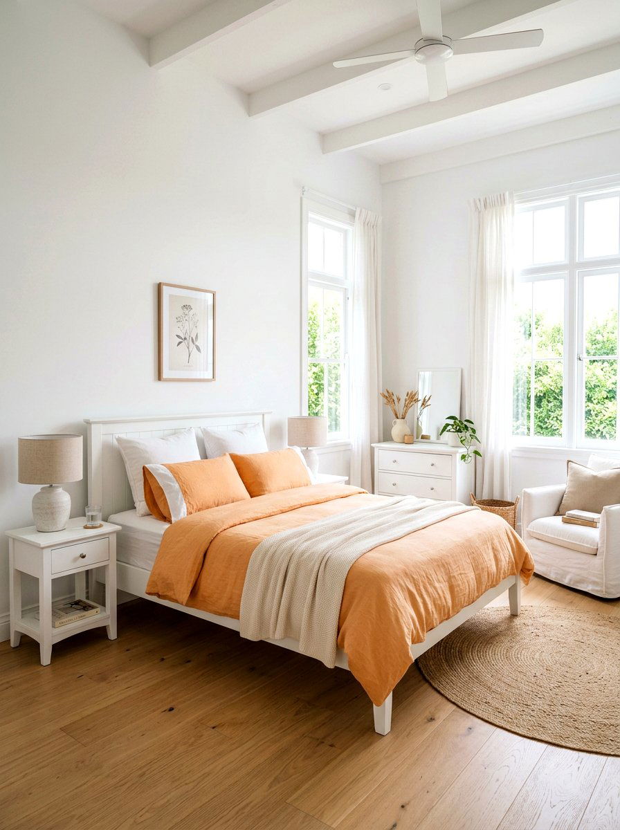 Apricot And White Bedroom - 30 apricot bedroom ideas