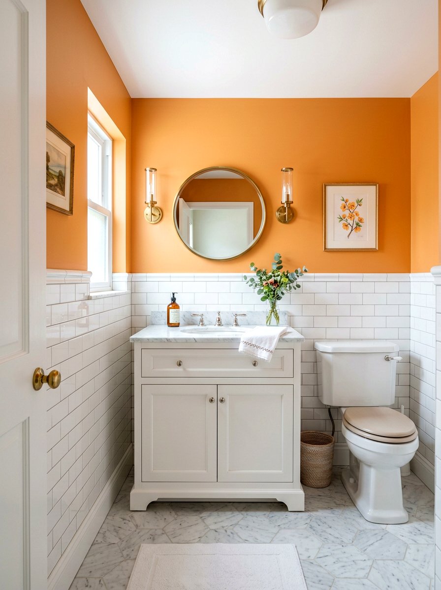 Apricot And White Powder Room - 30 apricot powder room ideas
