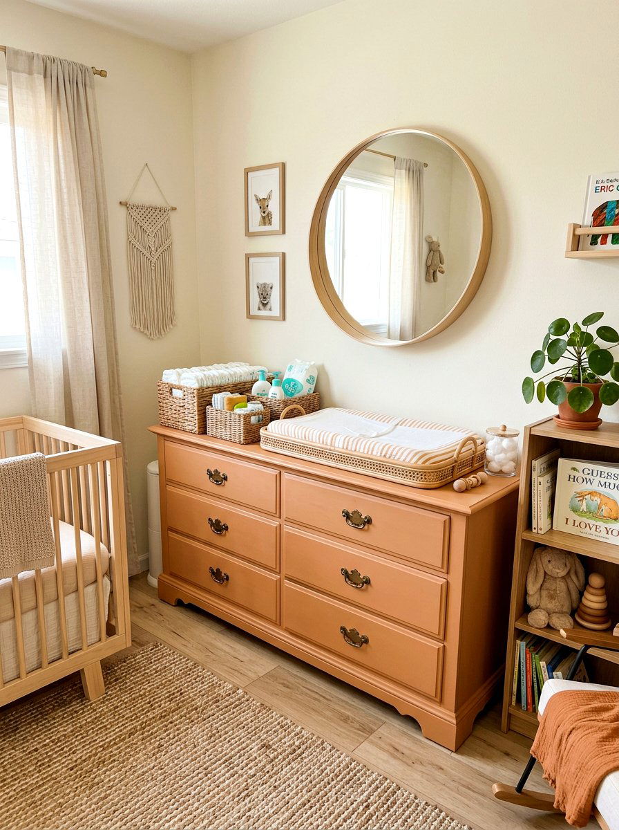 Apricot Changing Table - 30 apricot nursery ideas