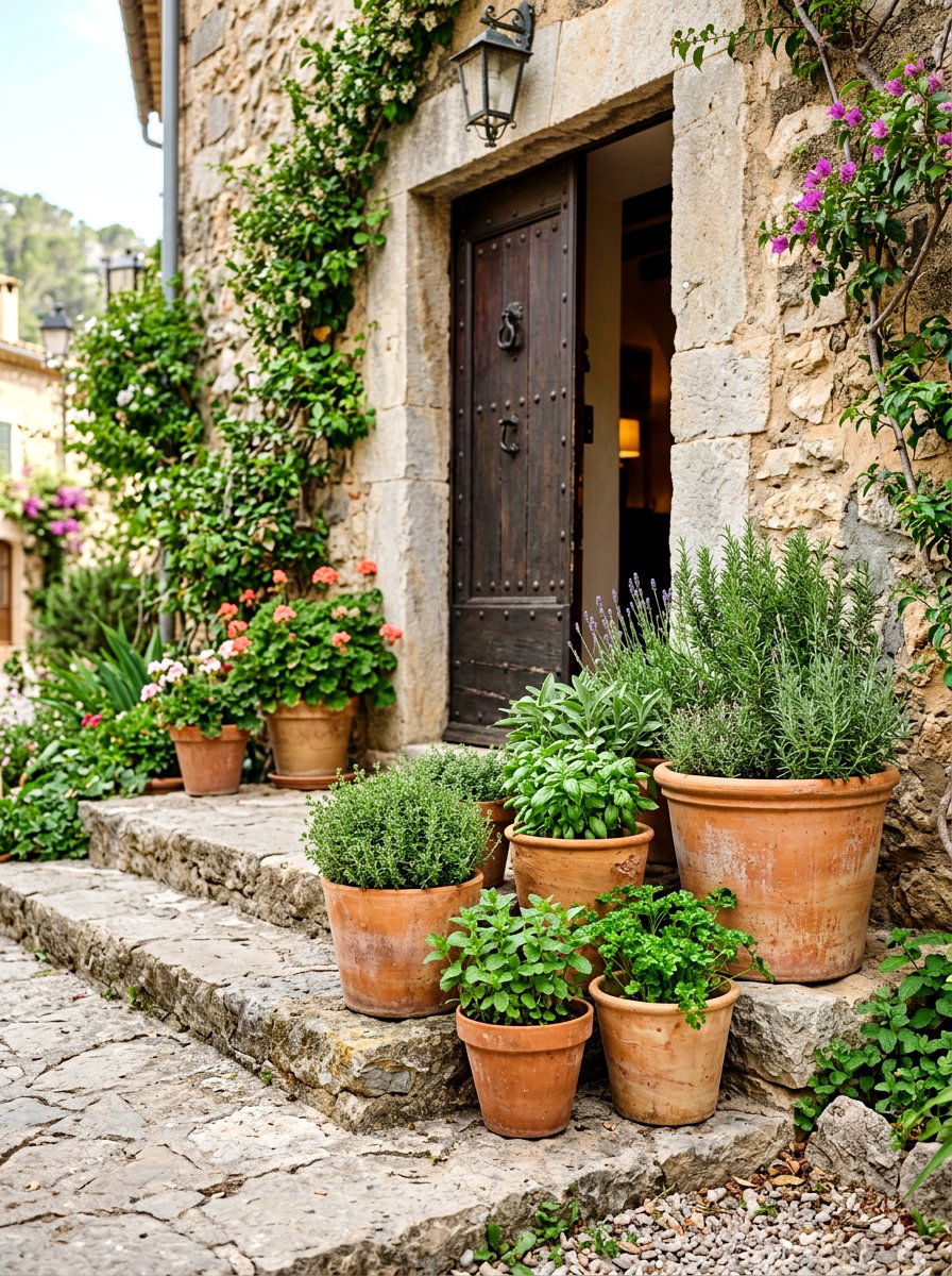 Apricot Clay Pots - 30 apricot patio ideas