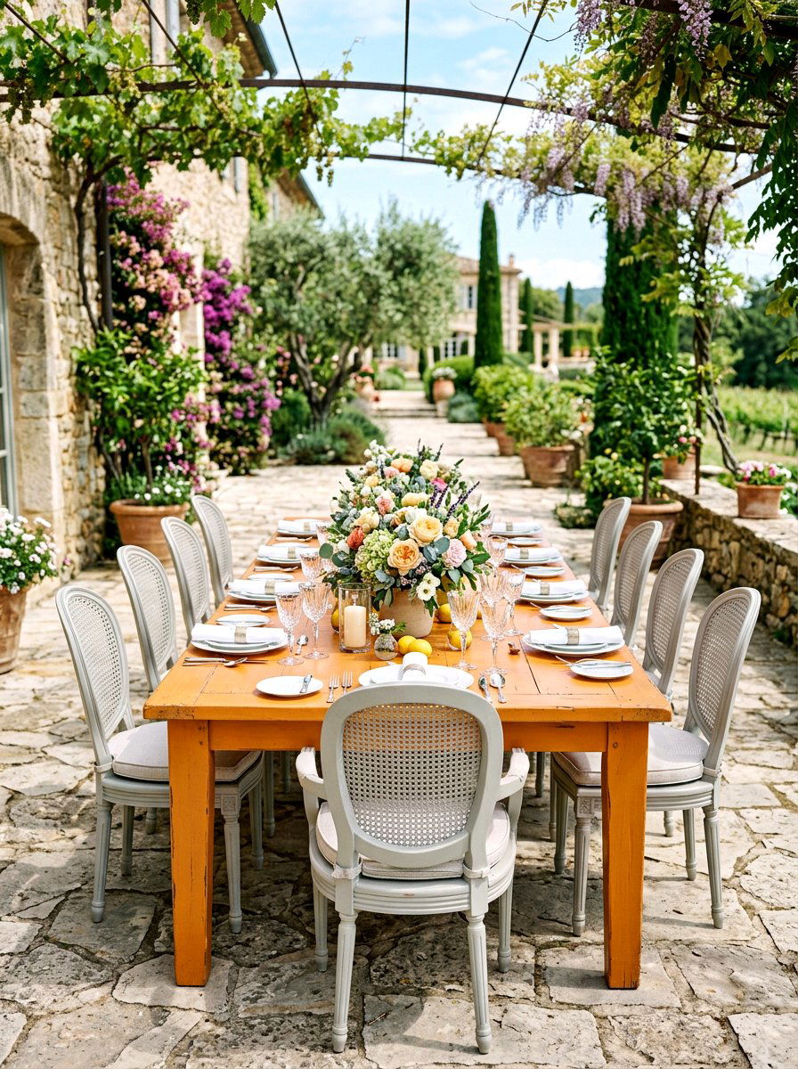Apricot Dining Table - 30 apricot patio ideas