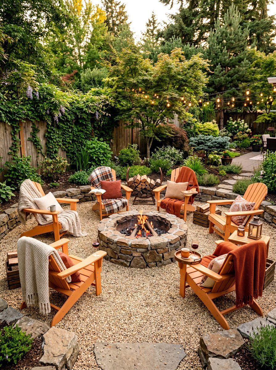 Apricot Fire Pit - 30 apricot patio ideas