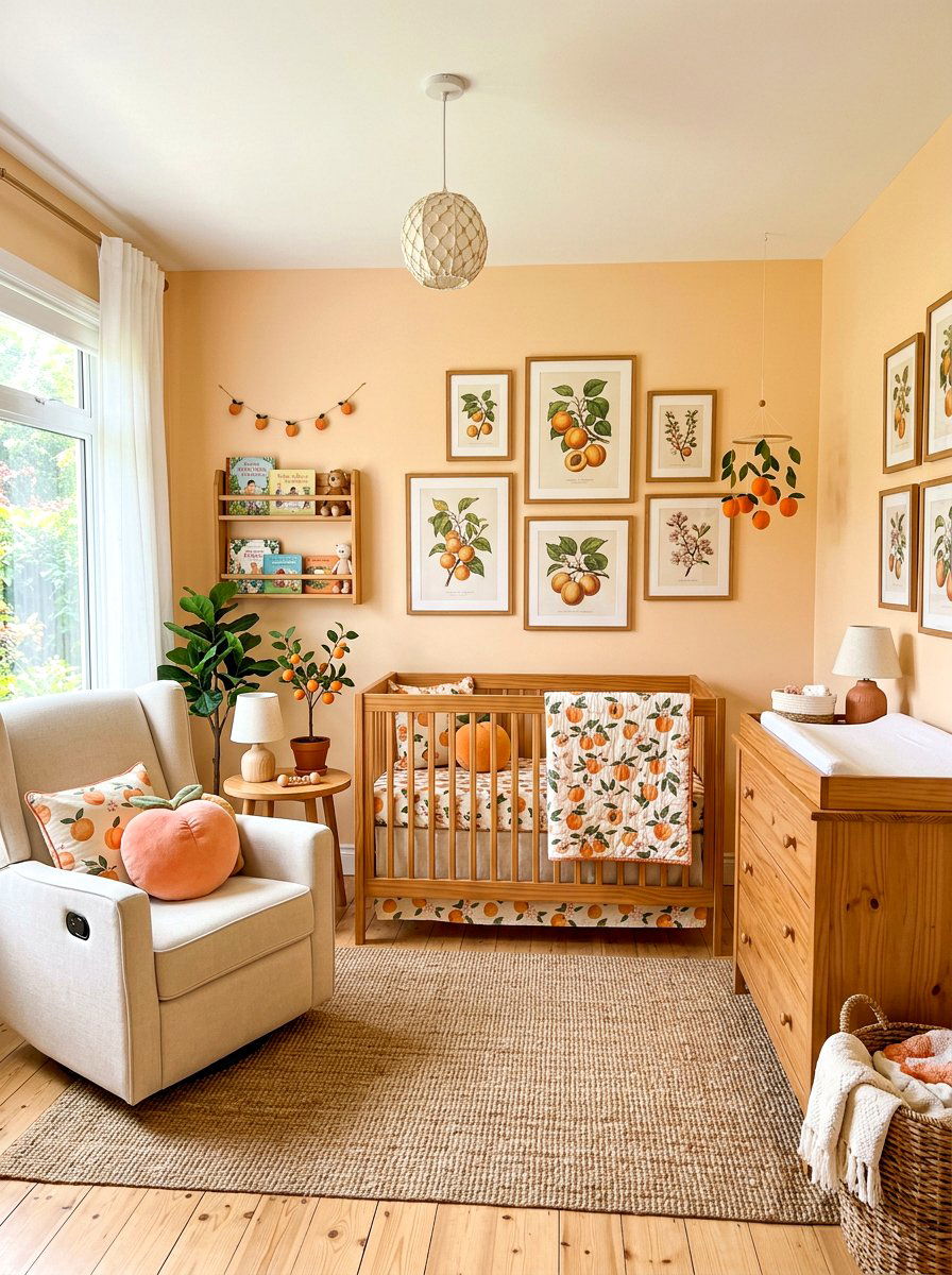 Apricot Fruit Theme Nursery - 30 apricot nursery ideas