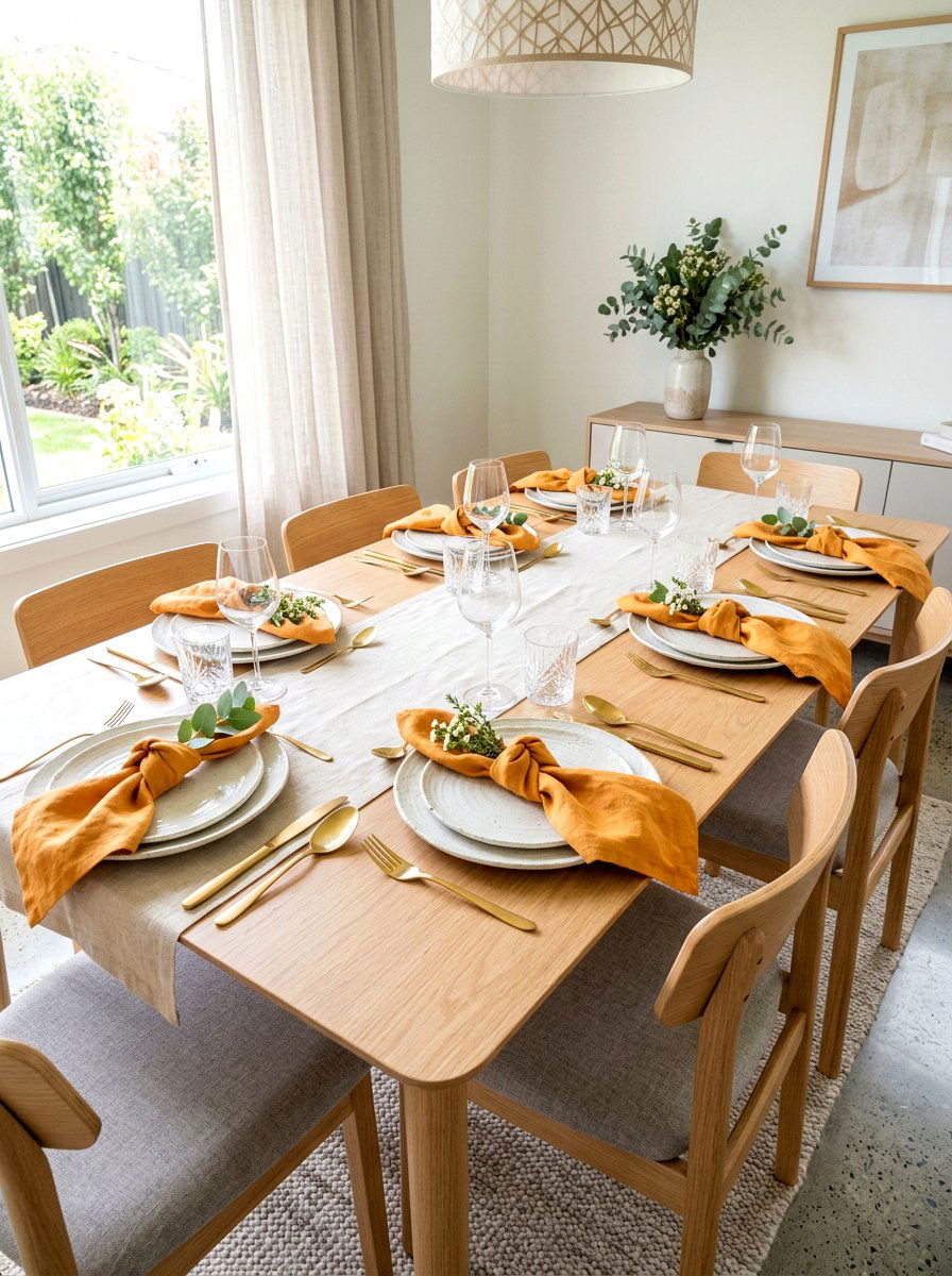 Apricot Linen Napkins - 30 apricot table decor ideas