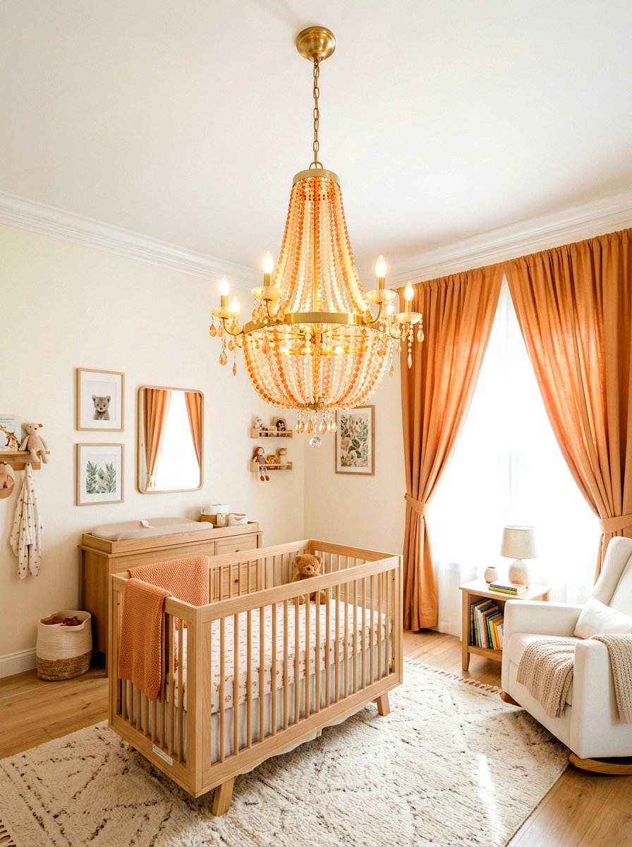 Apricot Nursery Chandelier - 30 apricot nursery ideas