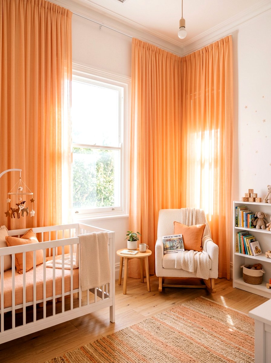 Apricot Nursery Curtains - 30 apricot nursery ideas