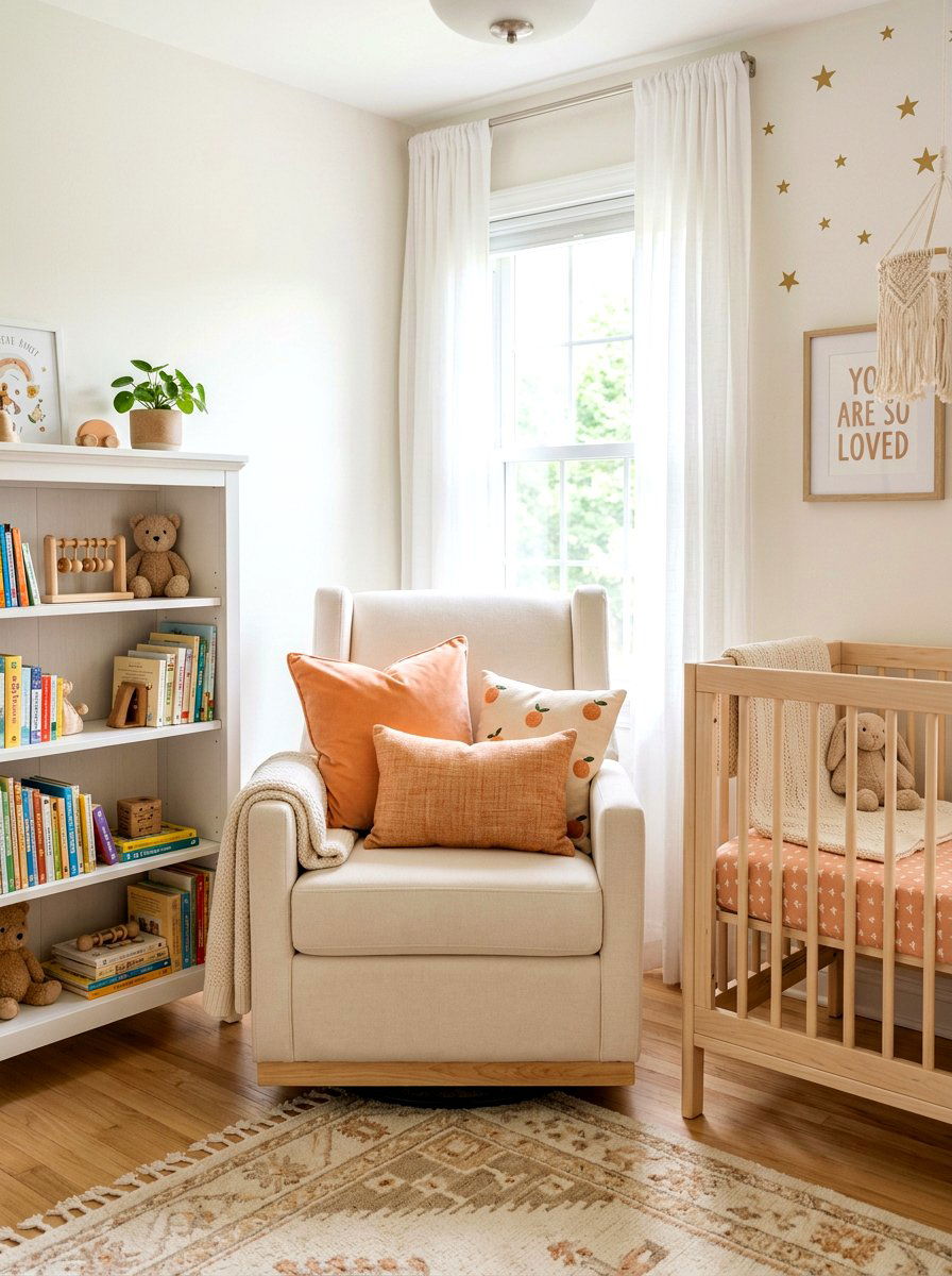 Apricot Nursery Pillows - 30 apricot nursery ideas