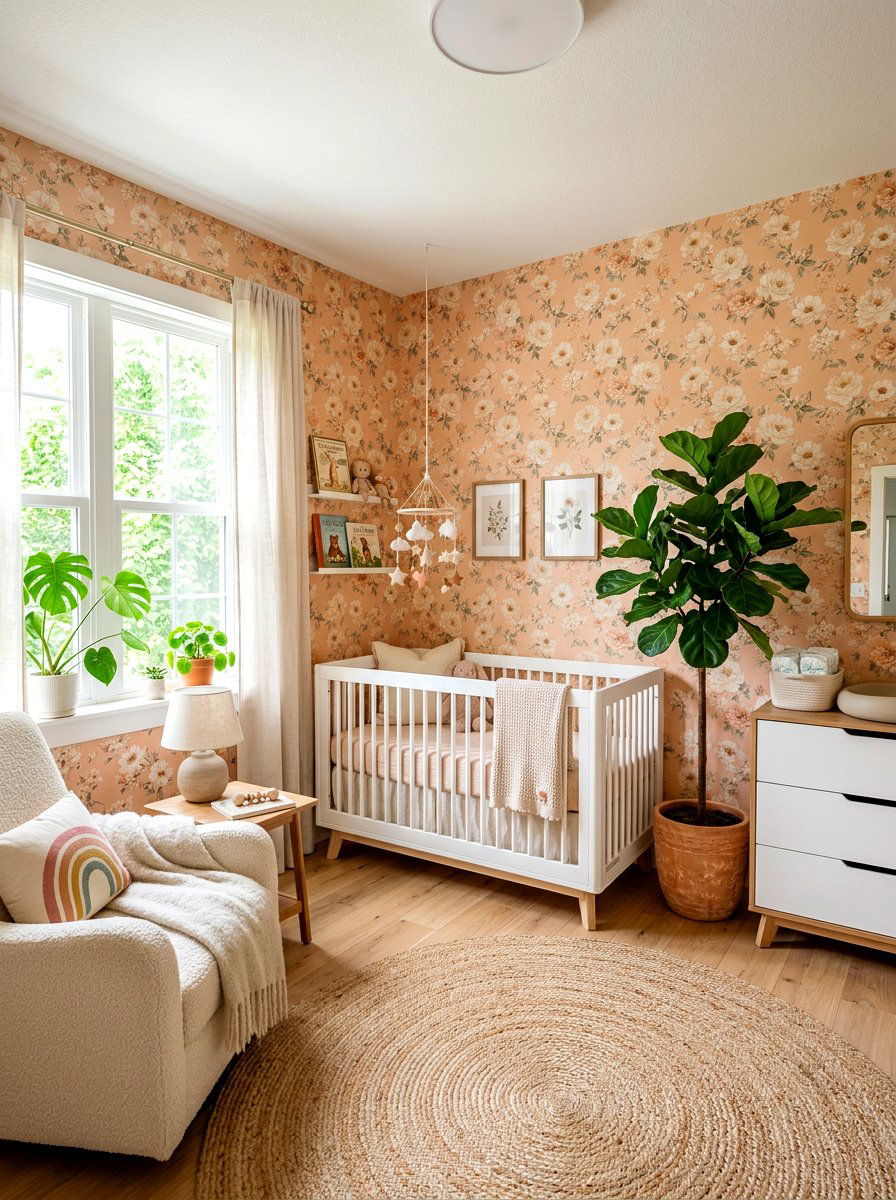 Apricot Nursery Wallpaper - 30 apricot nursery ideas