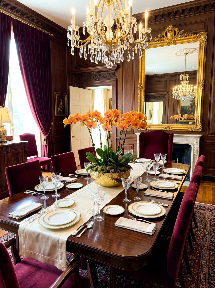 Apricot Orchid Table Arrangement - 30 apricot table decor ideas