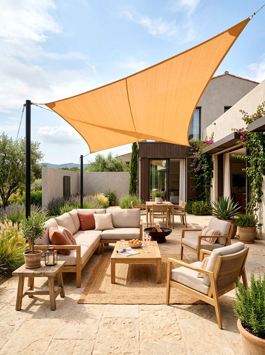 Apricot Sun Shade - 30 apricot patio ideas