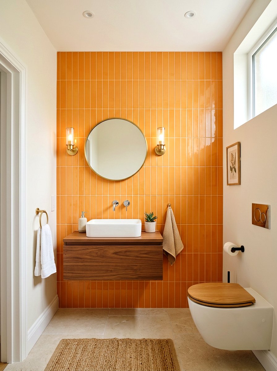 Apricot Tile Powder Room - 30 apricot powder room ideas