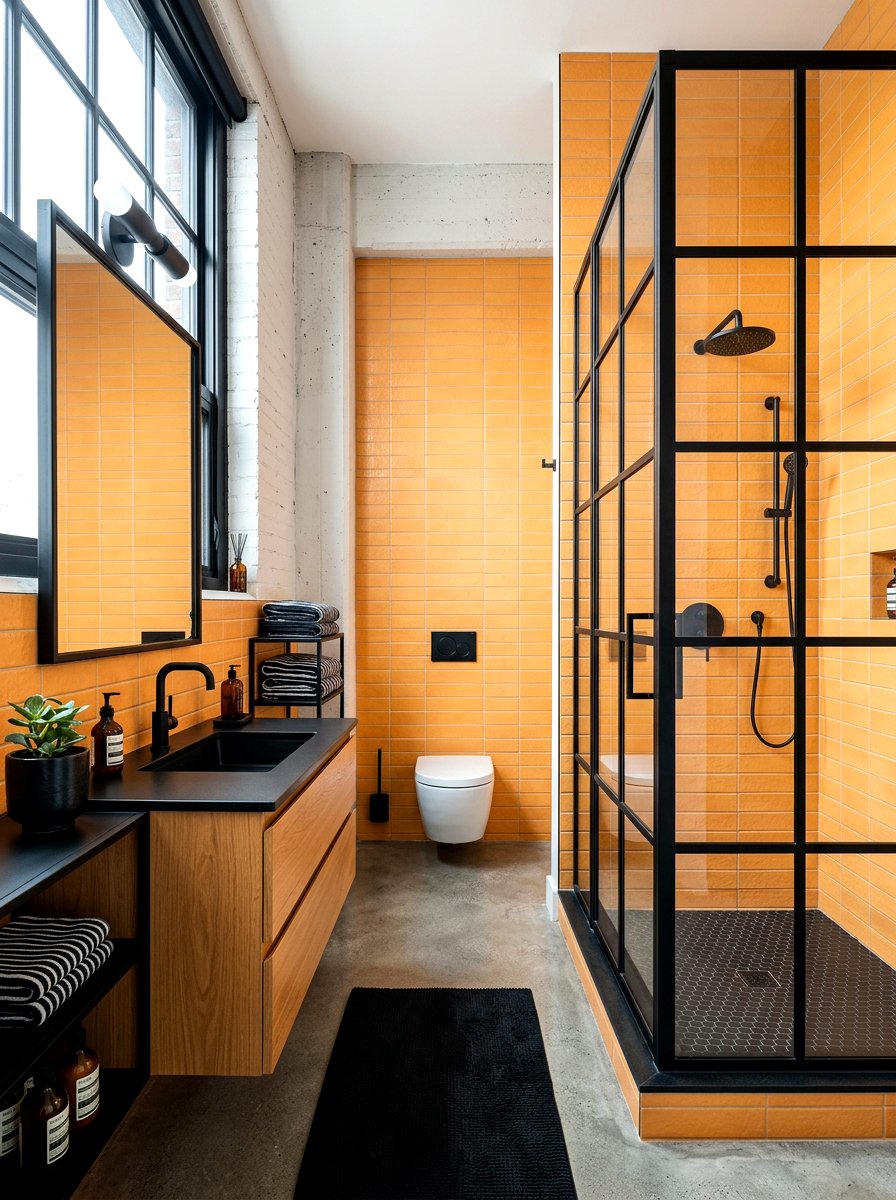 Apricot and black bathroom - 30 apricot bathroom ideas