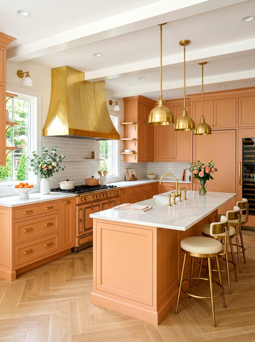 Apricot and brass kitchen - 30 apricot kitchen ideas