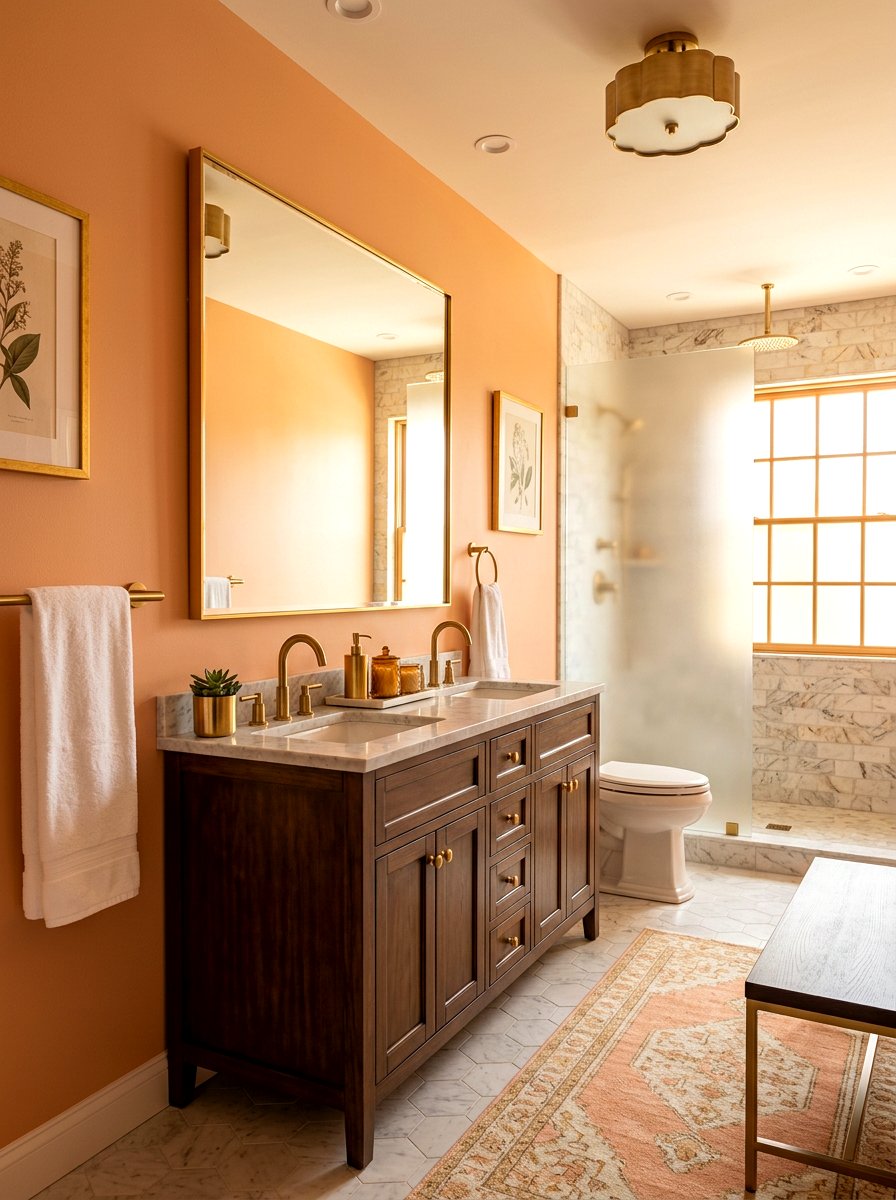 Apricot and gold bathroom - 30 apricot bathroom ideas