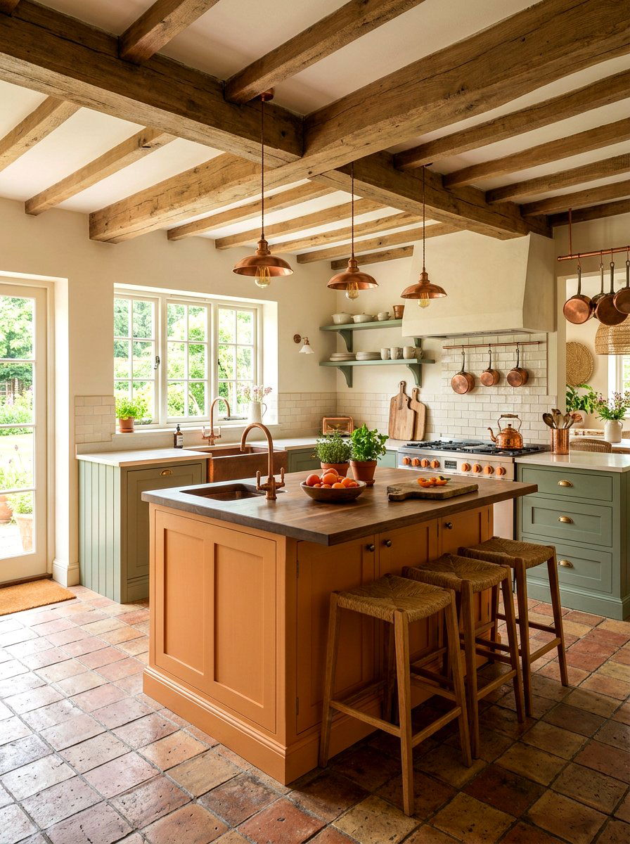 Apricot and sage green kitchen - 30 apricot kitchen ideas