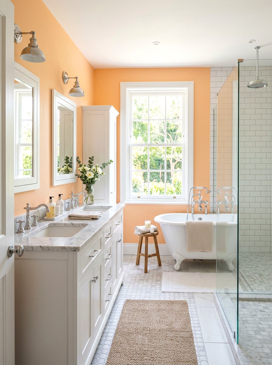 Apricot and white bathroom - 30 apricot bathroom ideas